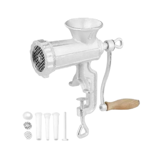 Moedor de carne manual com função de enchimento de salsichas Moedor de carne multifuncional Fabricante de salsichas Enchedor de salsichas 10,5 x 27 cm