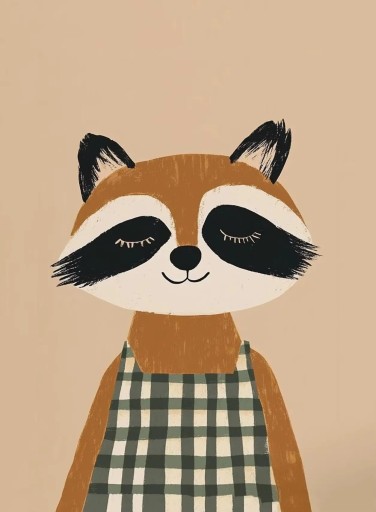 Mókusos falikép 40x60 cm vászon keret nélkül bézs háttér dekoráció a gyerekszobába és az otthonba