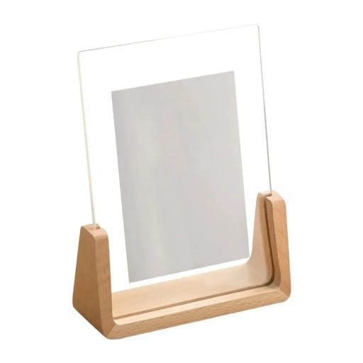Moldura de foto transparente 12,7 x 17,8 cm Suporte acrílico com base de madeira de faia 4,6 x 1 cm Decoração moderna para fotografias Design