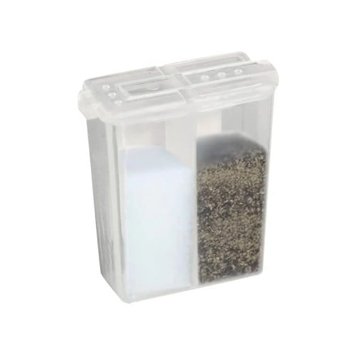 Monikäyttöinen maustepurkki kannella kompakti 5,3 x 4,4 cm muovinen läpinäkyvä astia suolalle ja mausteille keittiössä