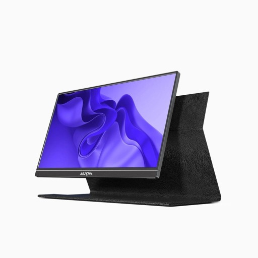 Monitor portabil ARZOPA de 15,6" FHD 1920 × 1080 IPS 60 Hz HDR10 3 ms USB-C HDMI difuzoare duale 300 cd/m² cu husă de protecție