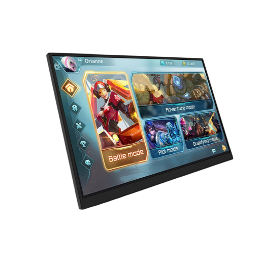 Monitor portabil HGFRTEE 15,6" cu ecran tactil ADS-IPS 1920 x 1080 Full HD 300 cd/m² HDR10 USB-C și HDMI pentru laptop, Xbox, PS4 / PS5
