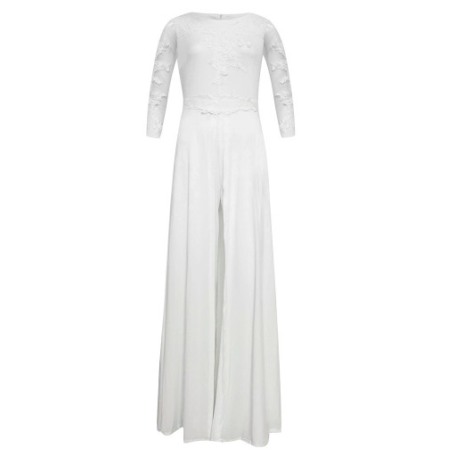 Mono blanco de mujer con cola y encaje