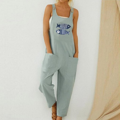 Mono de mujer con estampado de peces