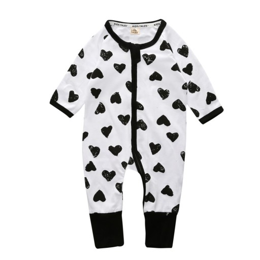Monos de bebé con estampado de corazones