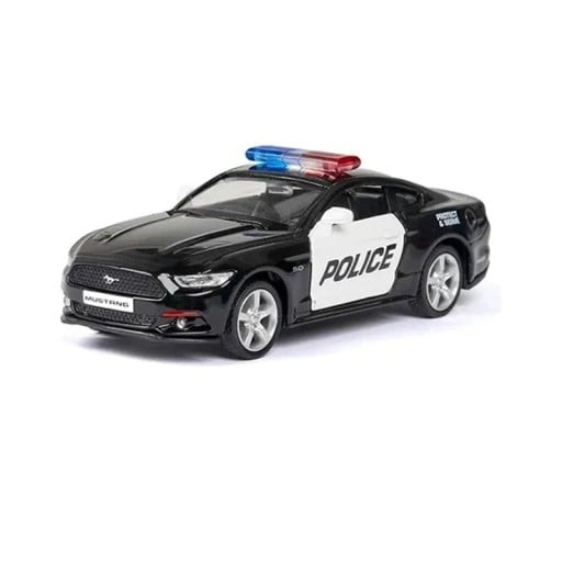 Μοντέλο αστυνομικού αυτοκινήτου Ford Mustang 1:36 12,5 x 5,5 x 4 cm Μεταλλική καμπίνα πλαστική βάση Ρεαλιστικό αστυνομικό σπορ αυτοκίνητο Παιχνίδι