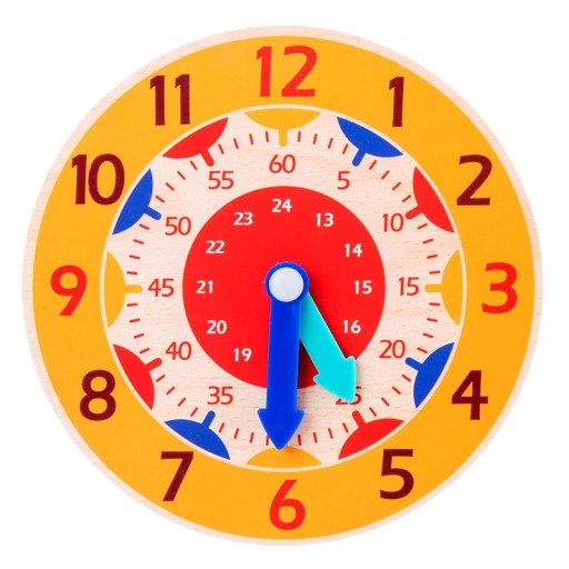 Montessori Holzuhr 14 cm, Lernspielzeug für Kinder, Zeit lernen, spielerisches Lehrmittel, intelligentes Holzspielzeug für Schulkinder und Kindergärten