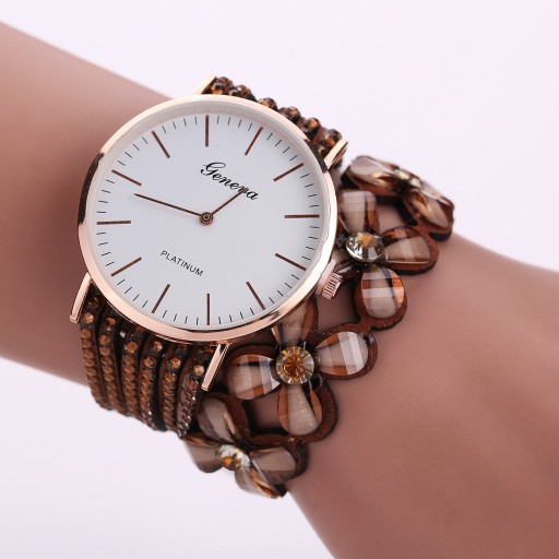 Montres à bracelet pour femmes avec des fleurs J3117