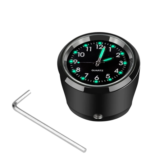 Montres de moto chromées étanches pour guidons de 22 à 25 mm Quartz horloges en aluminium Cadran lumineux Vision nocturne Accessoires moto