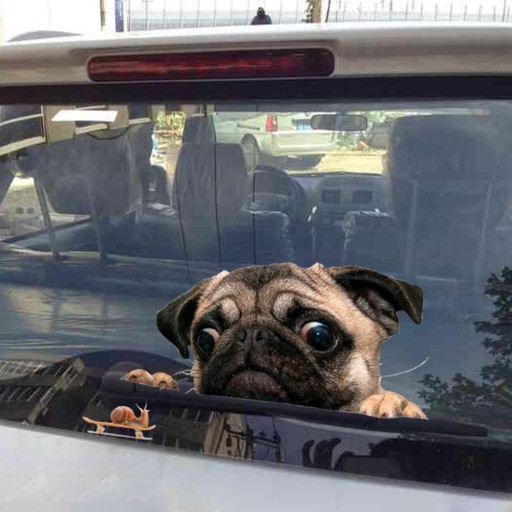 Mops bil klistermärke