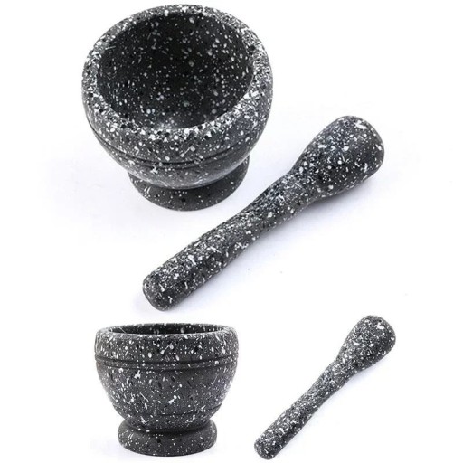 Mortier de cuisine avec pilon pour écraser les herbes, les épices et l’ail Broyeur de cuisine à main Style traditionnel Choisissez parmi 4 options de couleurs