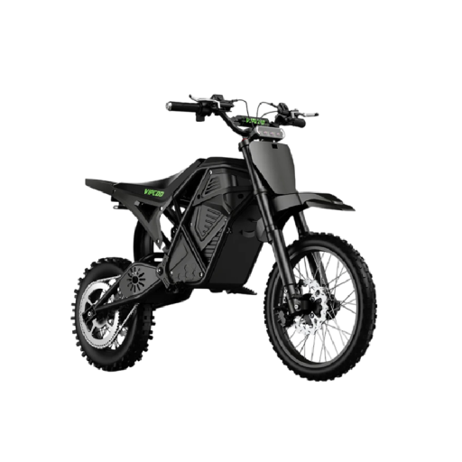Motocicleta eléctrica para niños y adolescentes, motor 3500 W, batería 48V 23Ah, autonomía 72 km, frenos hidráulicos, neumáticos de terreno, negra