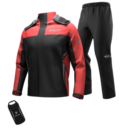 Motocykelregnjakke komplet jakke bukser unisex polyester TPU beskyttelse mod regn kørsel på motorcykel udendørs brug