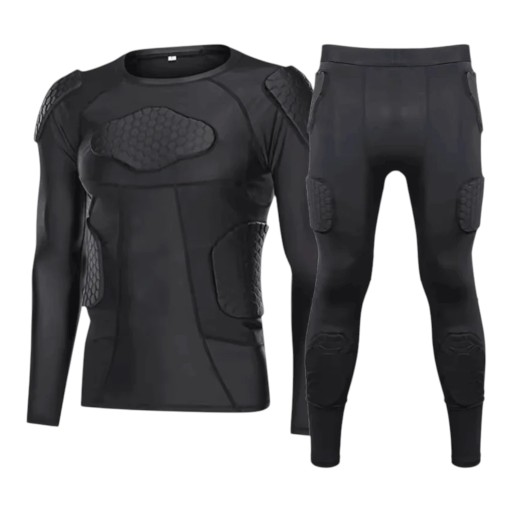 Motokrossz szett póló és nadrág párnázással Unisex Hosszú ujjú és párnázott Elasztikus Fekete Motorkerékpárhoz motokrosszhoz és enduróhoz