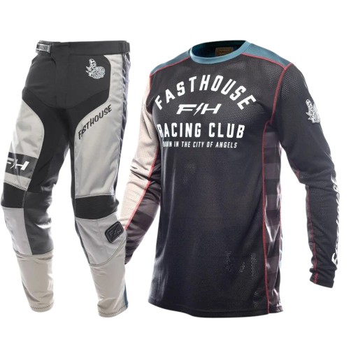 Motokrossz szett póló és nadrág Unisex Háló póló hosszú ujjú Poliészterből és nylonból Fehér-fekete Motorkerékpárhoz motokrossz és enduro