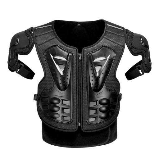 Motorcykel kropsbeskyttelsesvest motocross beskyttelsesudstyr fast konstruktion ca. 56 × 38 cm sort til motorcykelkørsel