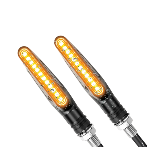 Motorcykel LED-blinklys med flydende effekt 85 x 25 mm Blinklys med M10-gevind Universalblinklys til motorcykler