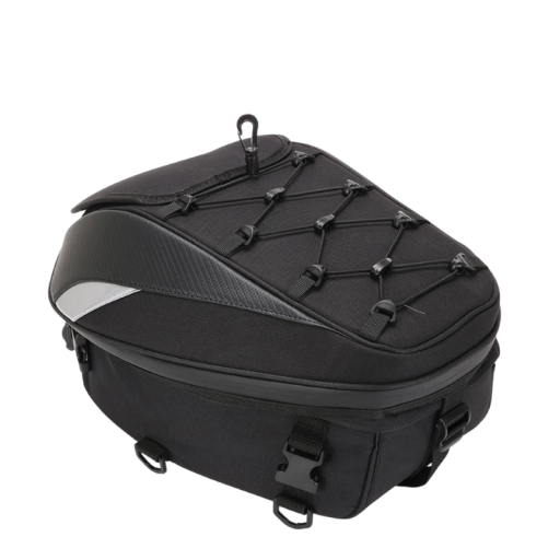 Motorcykel taske til bagsædet vandtæt multifunktionel rygsæk 30 × 17 × 43 cm udvidelig 30 × 30 × 43 cm sort til kørsel