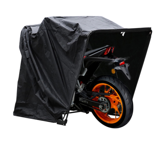 Motorcykel telt Vandafvisende stof og nem montering 270 x 105 x 155 cm Stålramme og sammenklappelig konstruktion Sort Garage til motorcykel og scooter
