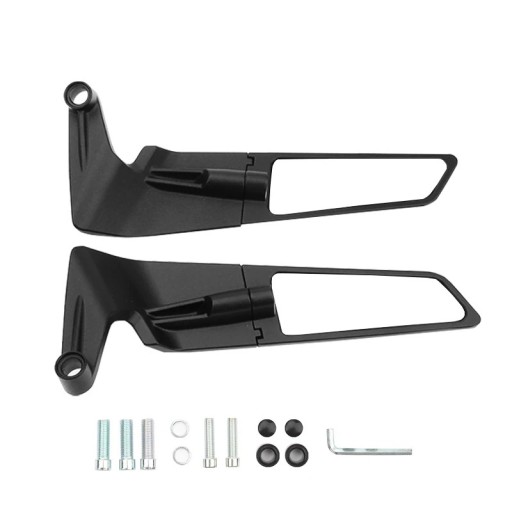 Motorcykelbackspeglar med blått eller vitt glas, 22 mm vridbart fäste, dold design, 235 mm längd