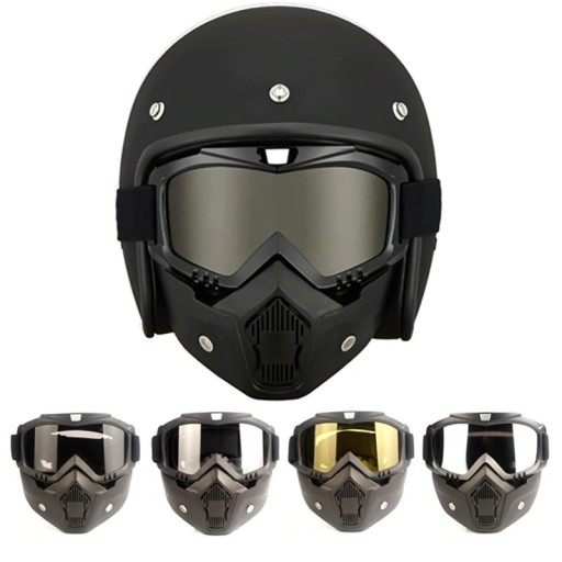 Motorcykelbriller med maske