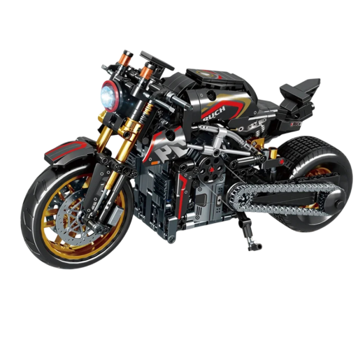 Motorcykelbyggsats med gulddetalj 771 st 34,1 x 11 x 19,1 cm Vikmodell 1:8 Teknisk byggsats För barn och vuxna Ålder 6+