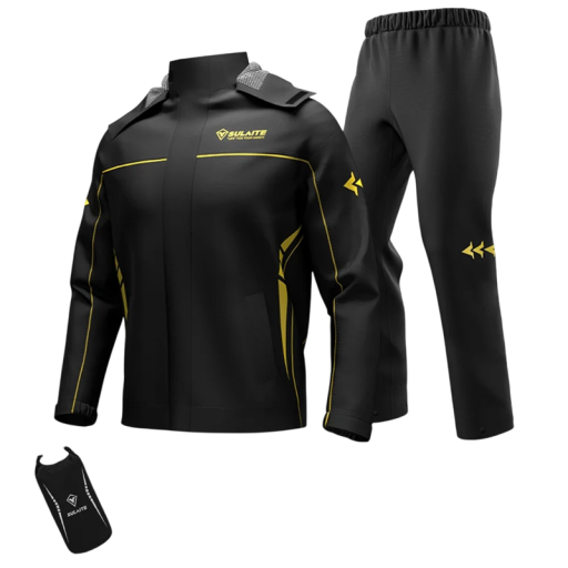 Motorkleding regenpak compleet jas en broek unisex polyester TPU zwart bescherming tegen regen motor rijden buiten