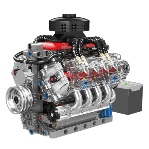 Motormodellsats 487 delar Eldriven motor med batterilåda 15,4 x 13,7 x 11,2 cm Utbildningsmodell Ålder 14+