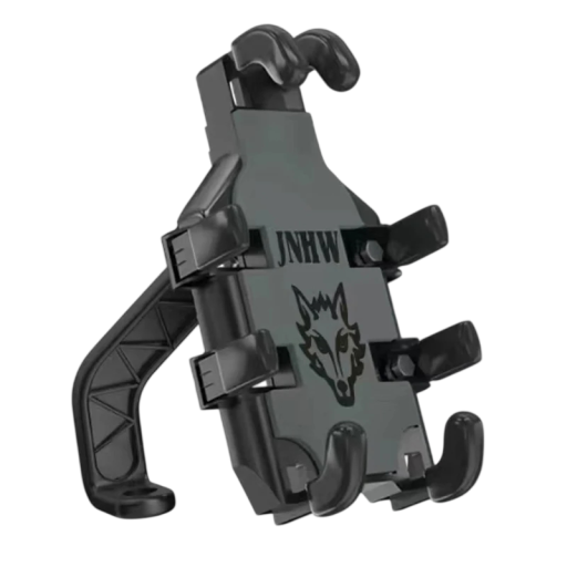 Motoros telefon tartó nyolc karommal Univerzális 11,9-től 18,3 cm-ig terjedő telefonokhoz Fekete Tükörre szerelhető robogóra, quadra, kerékpárra és elektromos kerékpárra