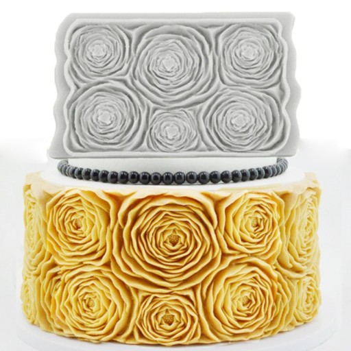 Moule en silicone avec des roses