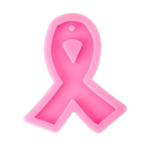 Moule en silicone rose pour résine 8,5 × 7,2 cm Moule en forme de ruban Moule en silicone pour bijoux et pendentifs