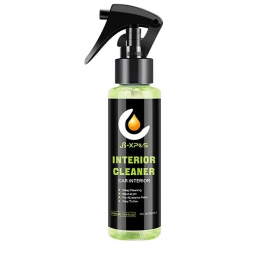 Mousse nettoyante pour voiture 100 ml Outil de nettoyage intérieur voiture Sièges Tableau de bord Plastique Textile Nettoyant décontaminant
