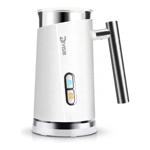 Mousseur à lait automatique DEVISIB 3 en 1 Contenant 300 ml Puissance 500 W Mousse chaude et froide Réchauffement du lait Bouilloire en acier