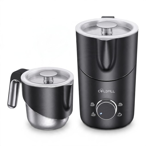 Mousseur et chauffe-lait électrique 8 en 1 Récipient amovible pour lave-vaisselle 400 ml Moteur magnétique 35 000 tr/min Noir Pour café et latte