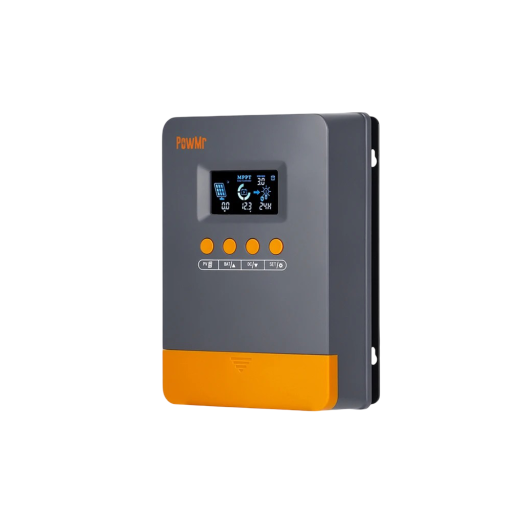 MPPT Solarregler 25A 16x11x5 cm 12V 24V LCD-Display schwarz-orange für Solarpanel, Batterie und LED-Beleuchtung
