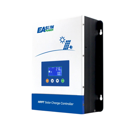 MPPT Solarregler 80A 22x15x7 cm 12V 24V 36V 48V LCD-Display weiß-blau für Solarpanel, Batterie und Beleuchtung