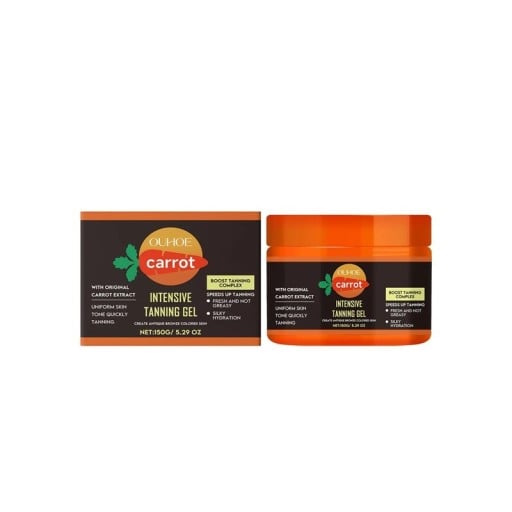 Mrkvový opalovací gél bronzujúci s extraktom z mrkvy a glycerínom 150 g v oranžovom kelímku pre rýchle opálenie a hydratáciu pokožky