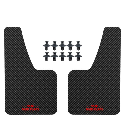 Mudas universais 36 x 21 cm Conjunto 2 pcs Protetores flexíveis contra sujidade com padrão em carbono Para a parte dianteira ou traseira do veículo