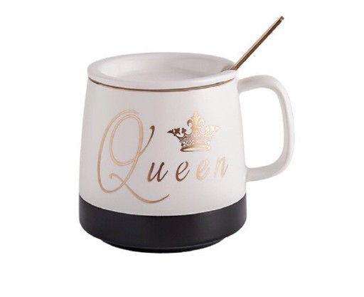 Mug en céramique avec cuillère roi et reine