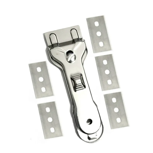 Multifunctional Scraper for Ceramic Hobs with 5 Replaceable Blades Oven Cleaner Burnt Residue Remover Iron Tool