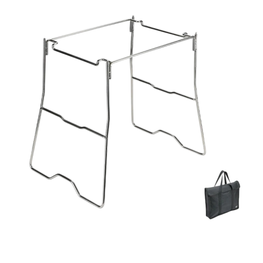 Multifunkční kempingový stojan skládací 42 × 30,5 × 38,5 cm nerezová ocel 1,36 kg kostra pro vaření a outdoor použití