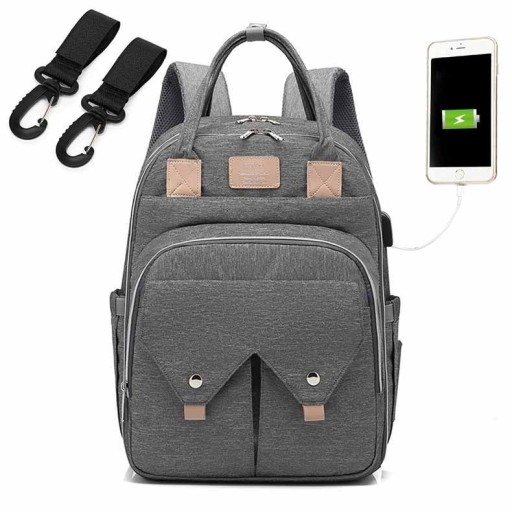 Multifunktionaler Kinderwagenrucksack mit USB-Anschluss