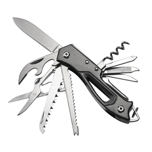 Multifunktionel schweizerkniv 9,7 cm rustfrit stål aluminiumslegering udendørskniv EDC rejseværktøj campingkniv