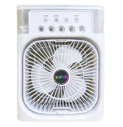 Multifunktionsventilator, 10 W, tragbare Klimaanlage für Zuhause, Wasserkühlung, Luftbefeuchter mit LED-Nachtlicht, kompakter Luftkühler, 26 x 21 cm