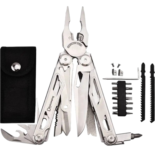 Multifunktionszange 18 cm faltbares Multifunktionswerkzeug mit Messer, Säge und Bits für Camping, Outdoor und kleine Reparaturen