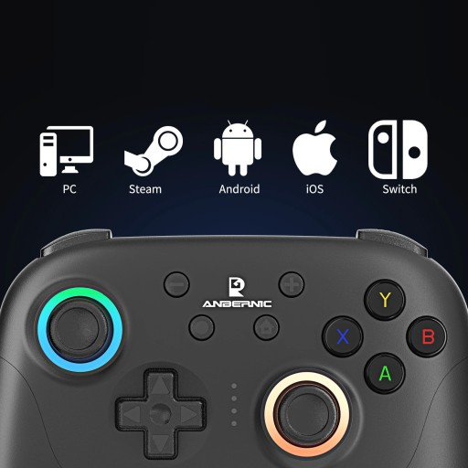 Multiplatform RGB draadloze controller met gyroscoop, Hall-effectschakelaars en programmeerbare knoppen voor PC Steam Switch Android iOS