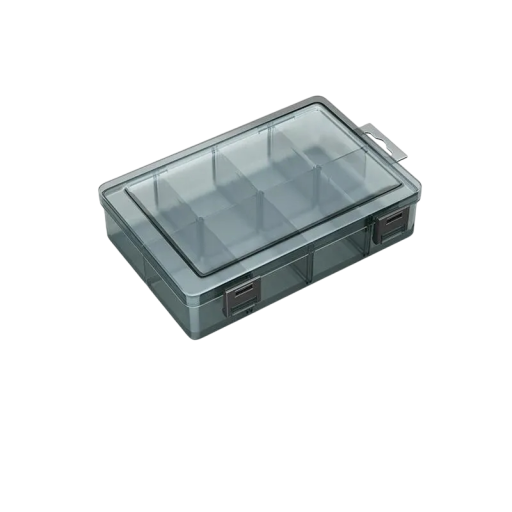 Muovinen ruuvilaatikko 8 lokeroa 19.8 x 13.5 x 4.8 cm Työkalulaatikko Osat Porat Elektroniikka