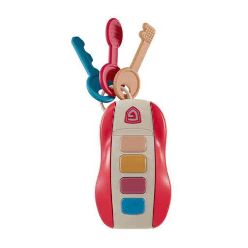 Musikalische Schlüssel für Kinder 10,5 x 6 cm Rotes oder blaues Spielzeug mit Tasten und Geräuschen sowie Anhängern Spielschlüssel