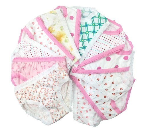 Mutandine da ragazza in cotone - 12 pz