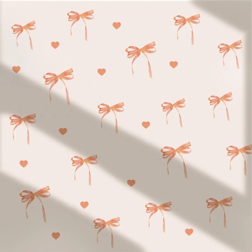 Muurstickers 20 x 30 cm PVC Oranje Strikken en Harten Schattige Decoratie voor de Kamer Kinderstickers Kleurrijk Ontwerp